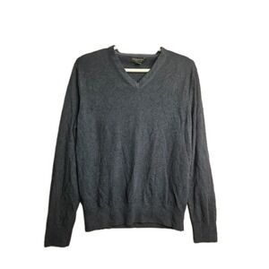 Banana Republic Mens V-neck Navy Luxury Blend Med. Sweater  Silk Cotton Cashmere